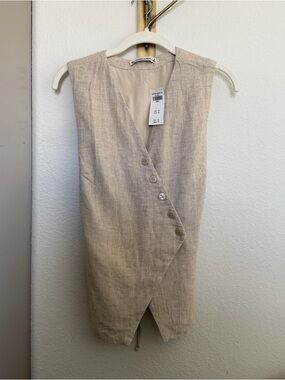 Abercrombie & Fitch Linen Blend Wrap Button Dress Size Small NWT